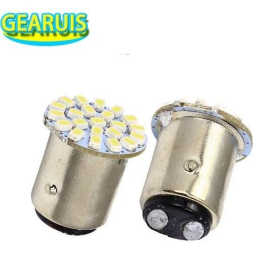 HK Post 100pcs S25 1157 BAY15D 22SMD 1206 LED 22 SMD 3020 Tail Turn Brake Reverse Parking Light Bulb Lamp Red Yellow Blue White