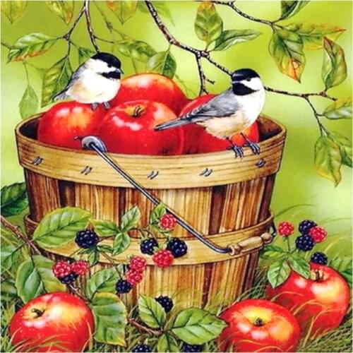 Strawberry Apple Bird Fruit Diamond Painting Round Full Drill Nouveaute DIY Mosaic Embroidery 5D Cross Stitch Home Decor Gifts