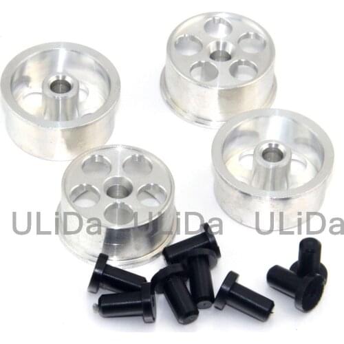 Aluminum Wheels for Low Profile Tires Set(4pcs) fit Tamiya 95276 1/32 JR Mini 4WD Rc Racing Car HG 20.5mm