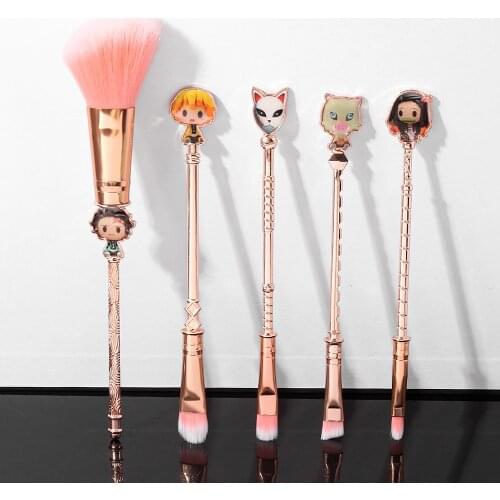 Cartoon Character Anime Demon Slayer Cosplay Magic Wand Prop Accessories Women Make Up Makeup Brushes Set Basic Tool