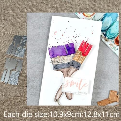 New Design Craft Metal stencil mold Cutting Die Paint color brush decoration scrapbook die cuts Album Paper Card Craft Embossing