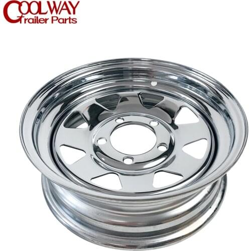 14 Inch X 5.5J Chromed Spoke Trailer Rim 5 -114.3 Car Bolt Pattern Caravan Boat RV Parts Accessories