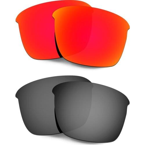 HKUCO Polarized Replacement Lenses For Thinlink Sunglasses Red/Black 2 Pairs