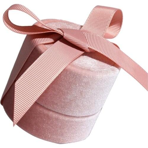 Portable Velvet Ribbon Retro Handmade Jewelry Packaging Box Flannel Jewelry Box Gift Box