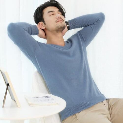 Septass V-Neck Mens Sweater Goat Cashmere Knitted Pullovers Winter Long Sleeve Bottoming Top Casual Warm Soft Knitwear Jumper