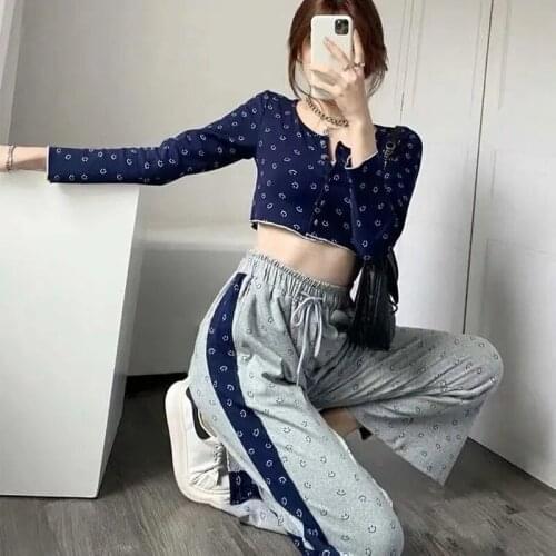 HOUZHOU Wide Leg Pant Sports Gray Jogging Streetwear Women Aesthetic High Waist Oversize Loose Korean Style Sweatpants Fashion