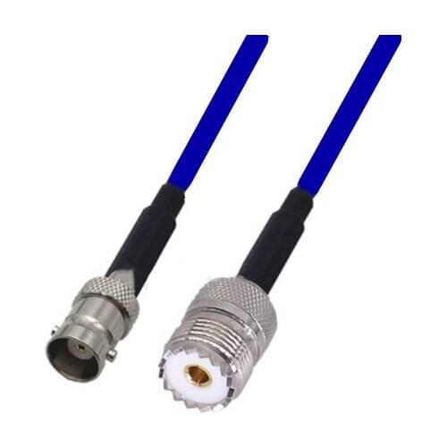 Blue Soft RG142 BNC Female to UHF Female Connector RF Coaxial Jumper Pigtail Cable