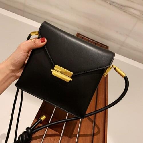 Genuine Leather Vintage Leisure Bags Women Fashion New Tote Shoulder Crossbody Bags Brown/Black Ladies Small Envelope Bags