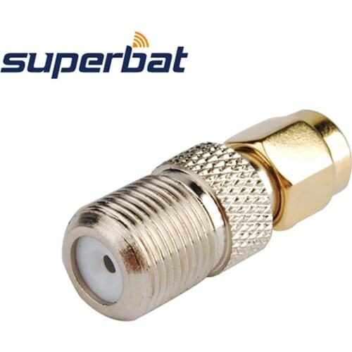 Superbat 5 pcs SMA-F Adapter SMA Plug to F Jack straight RF Coaxial Connector