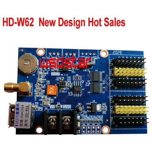 HD-W62 APP & USB & Wifi P10 LED Message Display Controller Card Single & Dual Color P4.75 P10 LED Controller Hot Sales