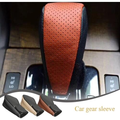 Comfortable Hand Brake Car Gear Shift Knob Cover Protector Universal PU Leather Non-Slip Car Handbrake Protector