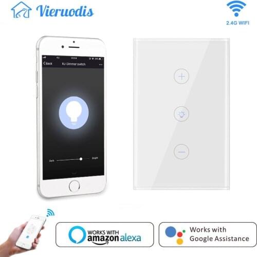 Tuya Wifi Smart Wall Touch Light Dimmer Switch US Standard APP Remote Control Works with Amazon Alexa and Google Home smart life