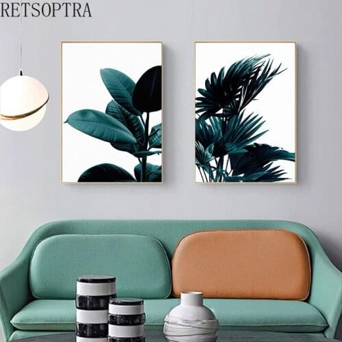 Green Palm Tree Leaf Abstract Wall Picture Poster Botanical Canvas Print Modenr Style Plant Print Poster Creative Home Decor