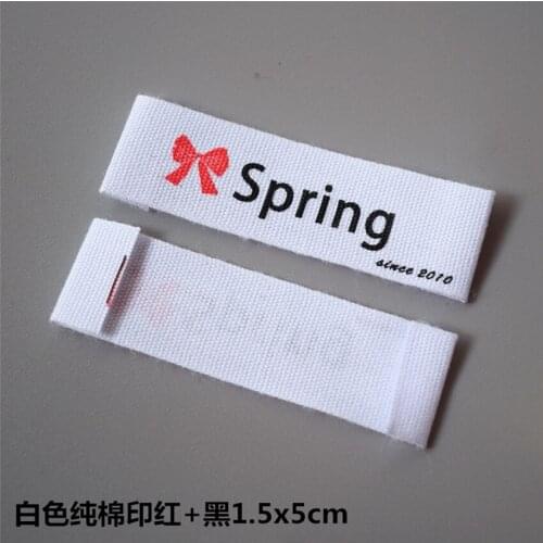 ZeQi Customized garment clothing labels/printed whitten cotton label printed tags 2x7cm labels Free Shipping
