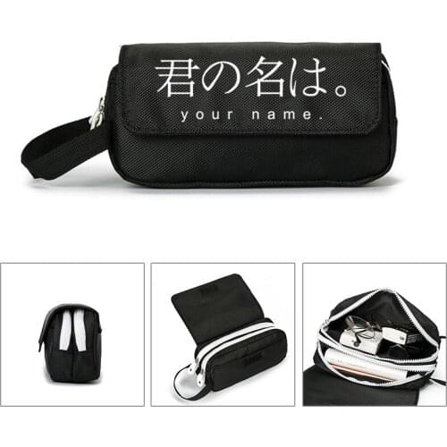 Anime Your Name Gintama Silver Soul Wallet Purse Cosmetic Stationery Pencil Bag Girls Boys Gift Back to School Hand Bag Portable