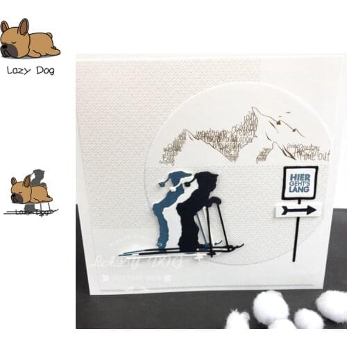 Boy Skiing Winter Metal Cutting Dies Scrapbooking Stencil DIY Decorative Craft Embossing Die Cuts Card Making New Dies For 2019