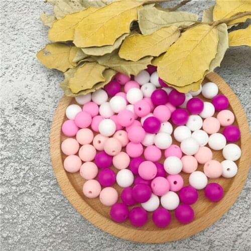 10pcs 12mm Red Series Silicone Beads Baby Fashion Accessories Bracelet Food Grade Beads Round Teething DIY Jewelry