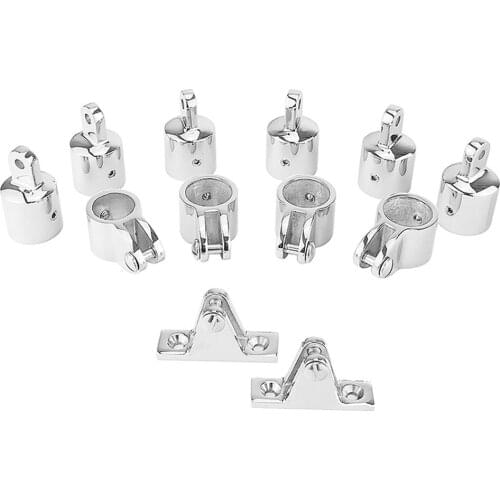 12x 3-Bow Bimini Top Boat Stainless Steel Fittings Hardware Set 7/8" 22mm Marine