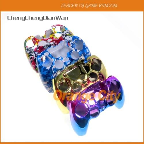 15PCS Chrome Plating Protective Shell Colorful Handle Hard For PS5 Controller Protective Case Sleeve Handle Skin Cover
