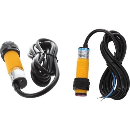2 Pcs DC 3 Wire 6-36V IR Photoelectric Sensor Switch 30Cm E18-B03N1, NPN NO & PNP