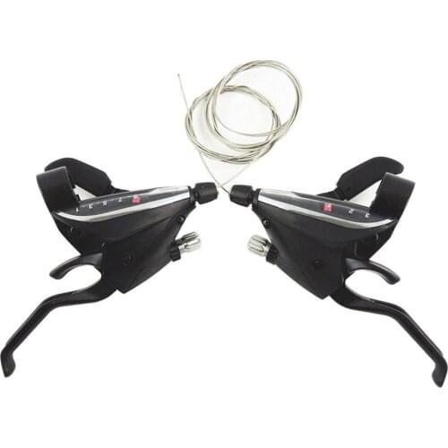 2Pcs Bicycle 24 Speed Left Right Trigger Shifter Brake Levers Ergonomic Mountain Road Bike Derailleur Cycling Disc Brake Levers