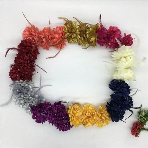 3D sequin ABS pearl Feather Felt-cloth Garland Artificial Flower Decoration Valentines Day Gift Flower Decoration Supplies