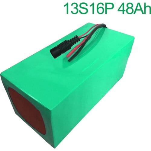48V 48Ah 13S16P 18650 Li-ion Battery Pack E-Bike Ebike electric bicycle 315x145x140mm