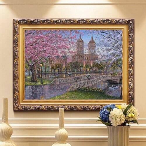 London Cherry Blossoms Bridge Full Drill 5D Diamond Painting Embroidery Cross Stitch Kits Home Decor