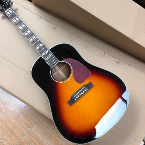 Mahogany body J45 acoustic guitar vintage sunburst J-45 acoustic electric guitar free shipping e-J45 acoustic two diamond inlays