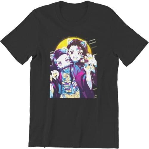 Westcreek Nezuko Kamado and Tanjiro Kamado Essentials Anime Streetwear Kawaii Summer Aesthetic For Boy Custom T-Shirts 108695