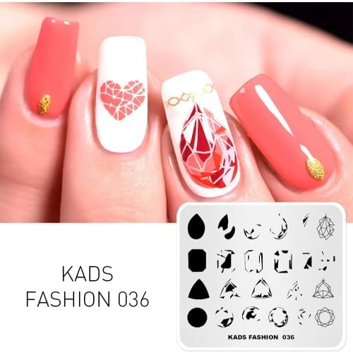KADS FASHION 036 Shinning jewel Nail Stamping Plates New Arrival Nail Art Stamp Stamping Template Image Plate nail art stencils