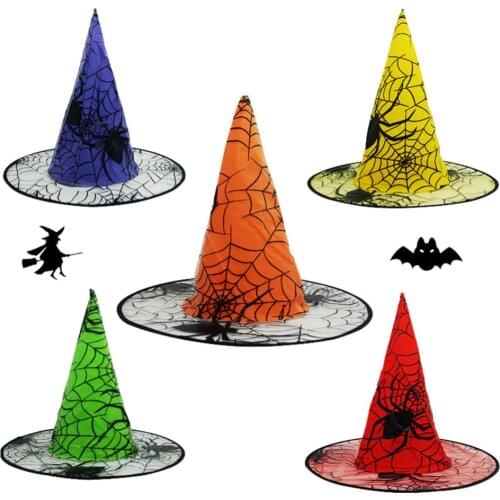 3/6PCS Halloween Shiny Witch Wizard Hats Halloween Festive Party Decor Fashion Party Headgear Cosplay Costume Props Accessories