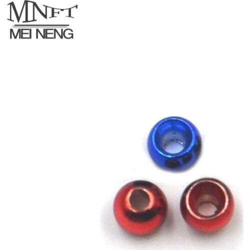 MNFT 100pcs 2mm Red / Blue Color Brass Bead for Trout Perch Bass Pike Flies Fly Tying Material Fishing Tackle