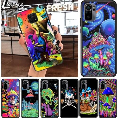Psychedelic Mushroom for Xiaomi Redmi Note 10 10S 9 9T 9S 9Pro Max 8T 8Pro 8 7 6 5 Pro 5A 4X 4 Soft Black Phone Case