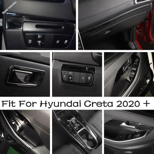 Central Control Instrument Panel Decor Sticker Dashboard AC Vent Cover Trim Stainless Steel For Hyundai Creta 2020 2021 Interior