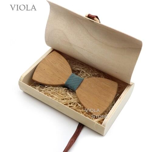 Wooden Boxes Necktie Bowtie Hankie Tie Set Gift Packing Real Wood Vintage Hand Made High Quality Fashion Classic Accessory Box