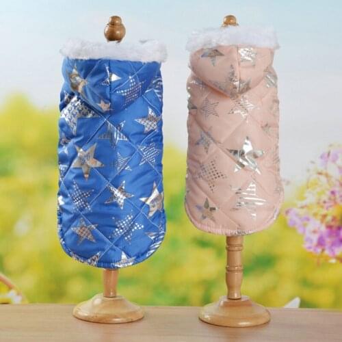 Pet Double-sided Cotton-padded Clothes Warm Soft Comfortable Five-pointed Star Pattern Printed Pet Dog Clothe Winter