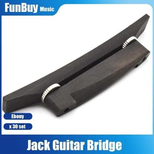 30Set High Quality Vintage Ebony Archtop Jazz Guitar Bridge with Chrome Hardware Luthier Jazz Guitar Parts