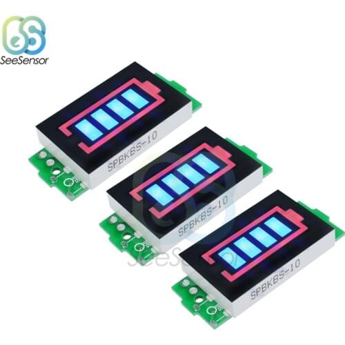 3Pcs 12.6V 3S Li-po Li-ion Lithium Battery Capacity Indicator Module Blue Display Electric Vehicle Battery Power Tester
