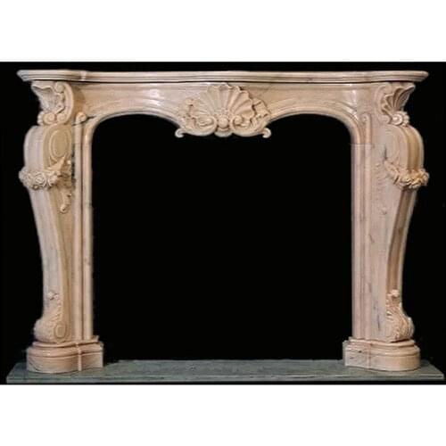 Stone fireplace mantel simple French Baroco style marble furniture custom made firebox surround