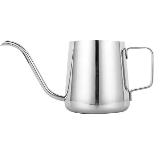 Long Narrow Spout Coffee Pot (12oz /350ML) - 304 Stainless Steel with Hanging Ear Hand Blunt Pouring Over Gooseneck Kettle for C