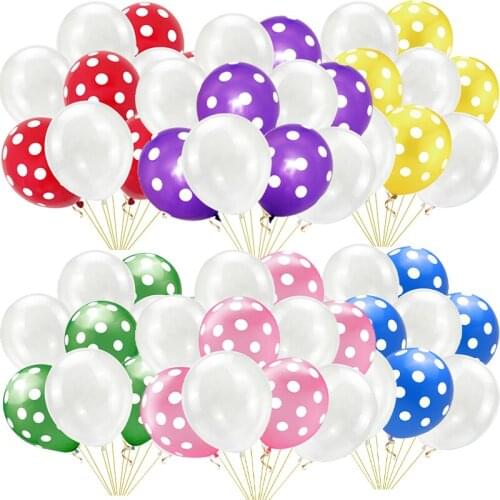 Cute Dot Color Latex Balloon Combination Boy Girl Birthday Party Supplies Wedding Background Decoration Christmas Happy New Year