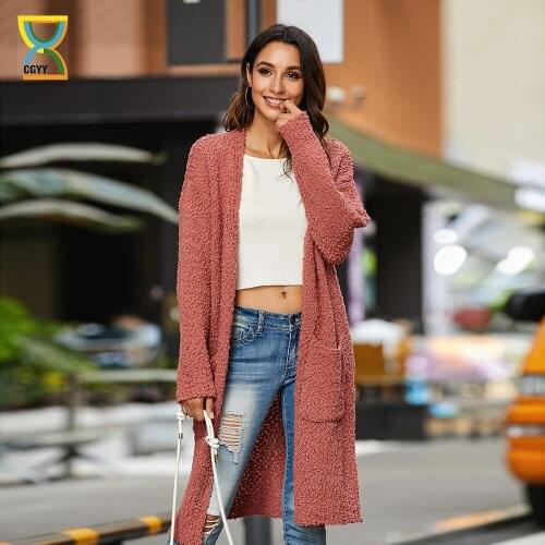 CGYY Fashion Women Baggy Long Sleeve Knit Cardigan Coat Loose Tops Ladies Chunky Sweater Jumper One Size Jacket Outwear