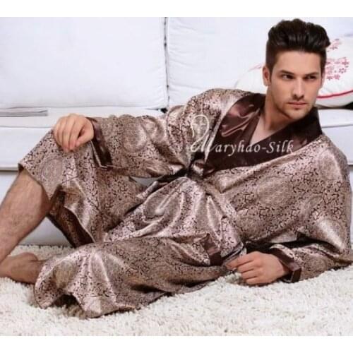 Mens Silk Satin Pajamas Pajama Pyjamas PJS Sleepwear Robe Nightgown U.S.S ~ 3XL Plus Size