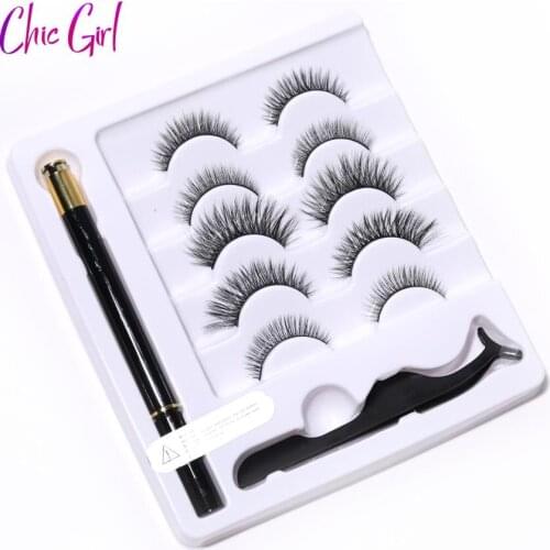 3D magnetic eyelashes With 5Magnets handmade makeup Mink eyelashes extended Reusable false eyelashes Magnetic Eyeliner