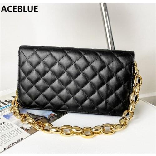 New Arrival Underarm Shoulder Bags for Women Fashion Plaid PU Leather Handbag Purse Chains Armpit Bag Clutch Female Mochila