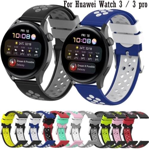 Watchstrap Band For Huawei Watch 3 / 3 pro / 2 pro Silicone Wristband For Huawei Watch GT 2 46mm 42mm Wrist Strap Bracelet Belt