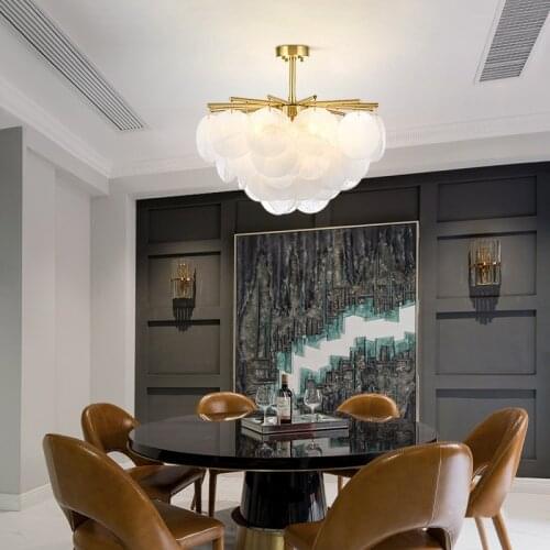 Nordic Luxury Glass Chandelier for Living Room Postmodern Simple Design Personality Restaurant Villa Led Chandelier Fixtures