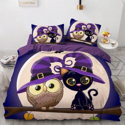 Luxury 3D Halloween Bedding Set Comforter Quilt Cover Full King Queen Double Single Size Cartoon Design Custom Bedclothes