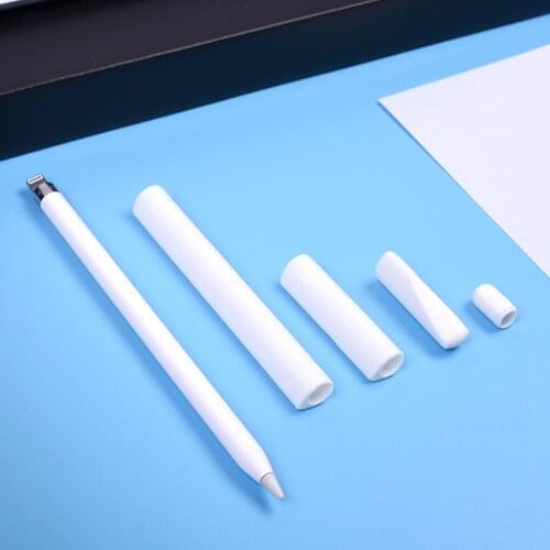 1PCS Silicone Replacement Cap Cover Case+1PCS Tip Nib Protector+2PCS Pen Holder Grip for Apple Pencil iPencil iPad Accessories